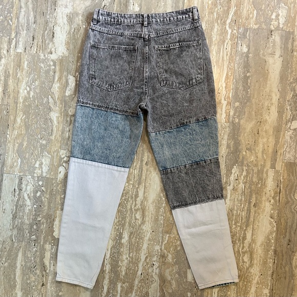 Refuge Denim MOM Patchwork Jeans. Three Shades of Denim. - Picture 3 of 12